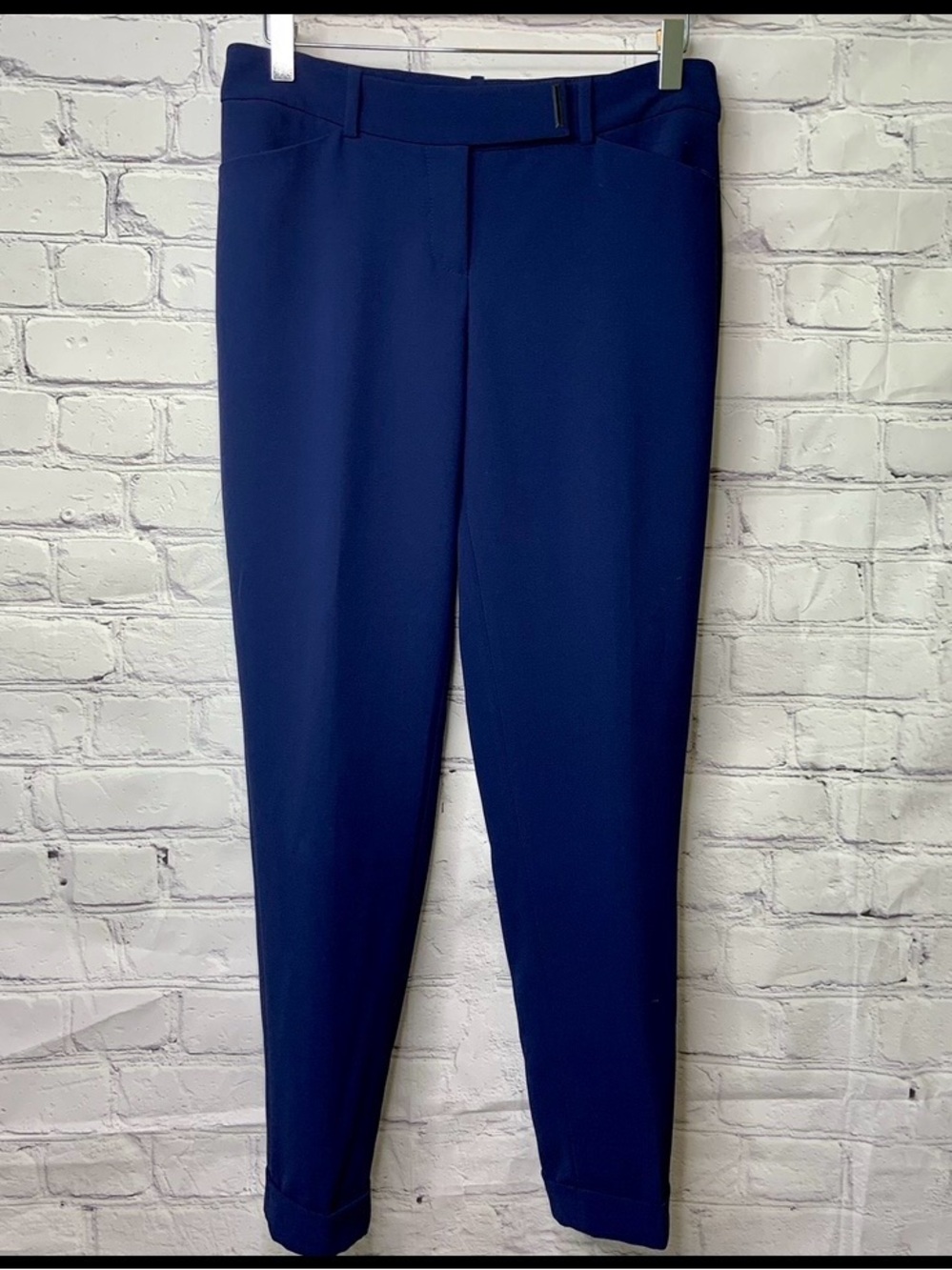 White House Black Market Blue Taper Ankle Cuffed Pants 2R